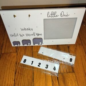 Little One Photo Frame with Elephants - Pregnancy Announcement - Counting Frame